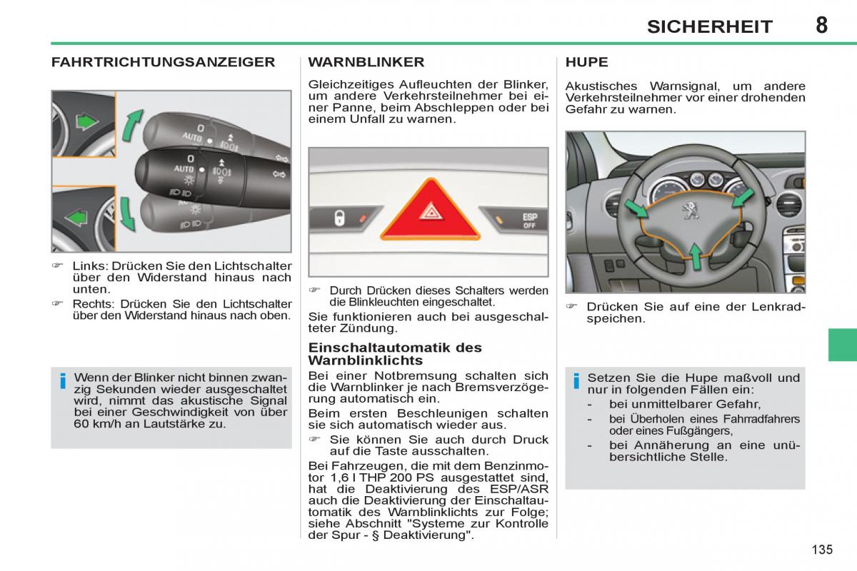 Peugeot 308 SW I 1 Handbuch / page 137