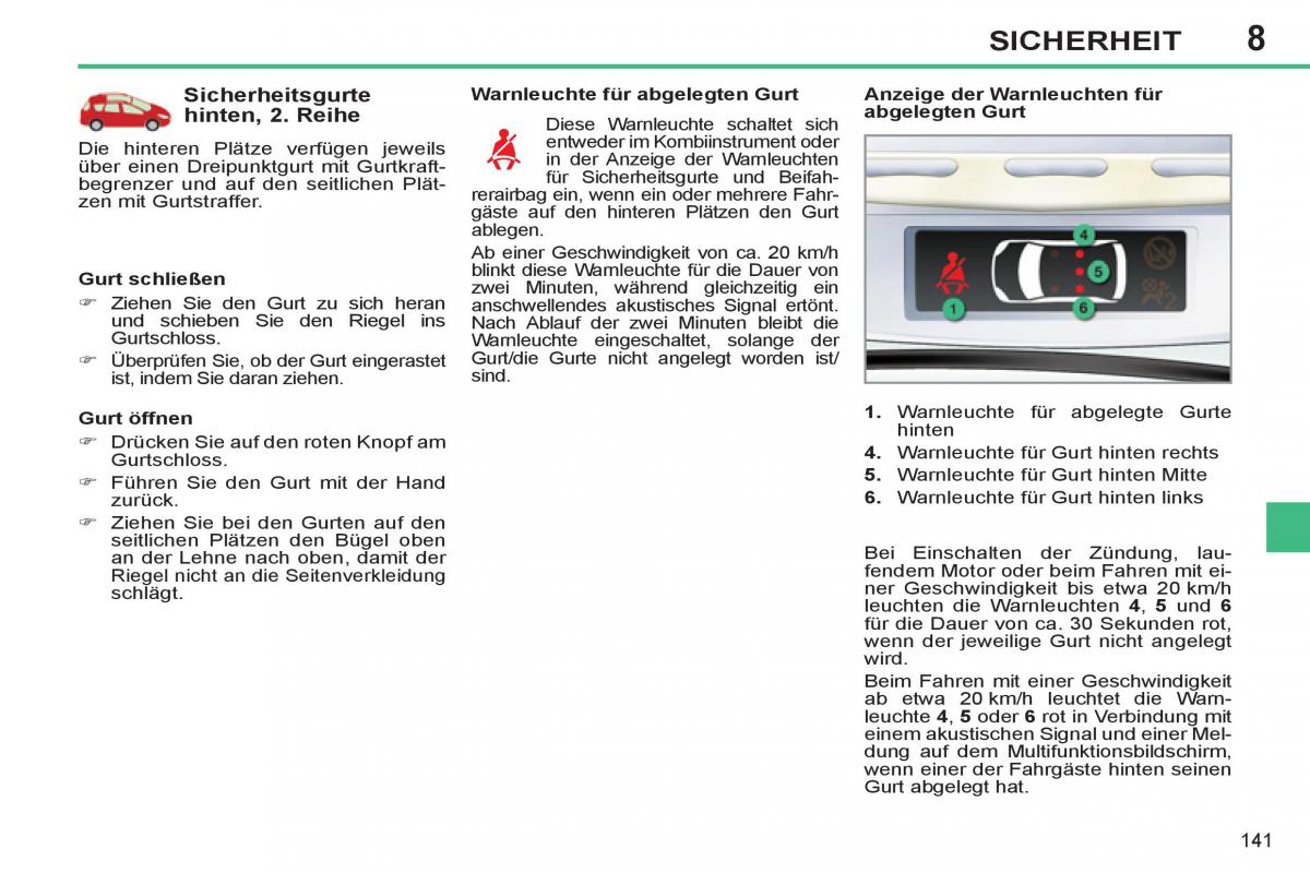 Peugeot 308 SW I 1 Handbuch / page 143