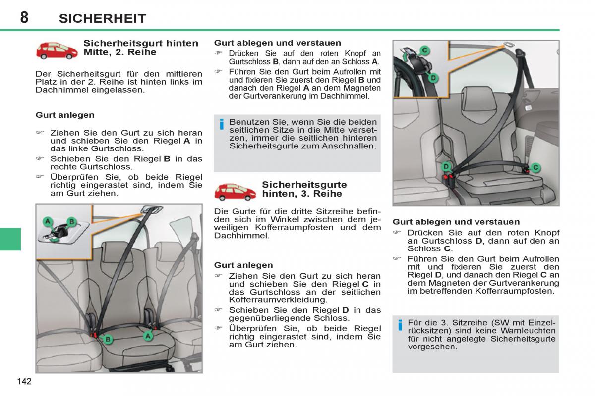 Peugeot 308 SW I 1 Handbuch / page 144