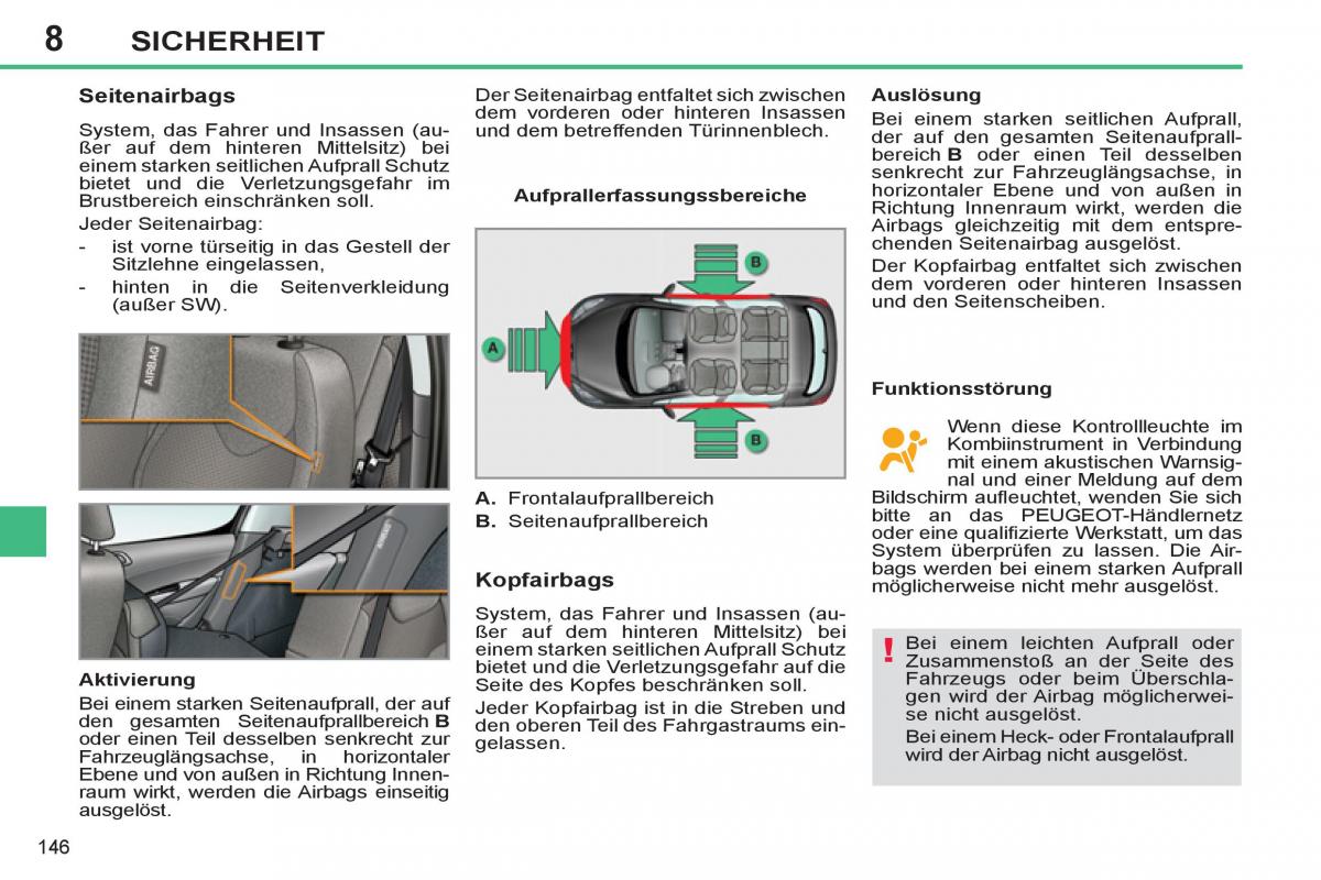 Peugeot 308 SW I 1 Handbuch / page 148