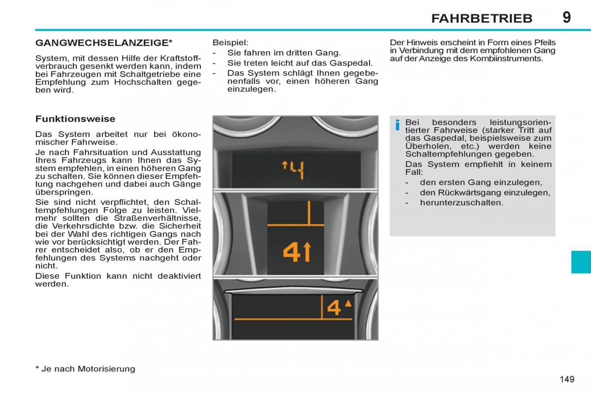 Peugeot 308 SW I 1 Handbuch / page 151