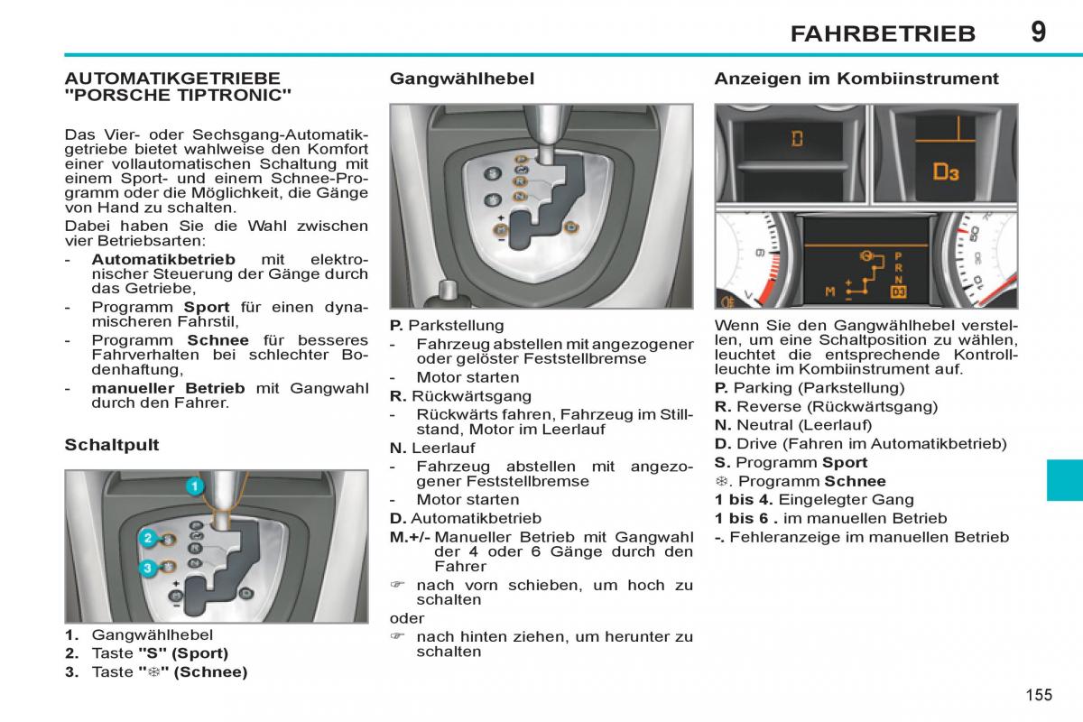 Peugeot 308 SW I 1 Handbuch / page 157