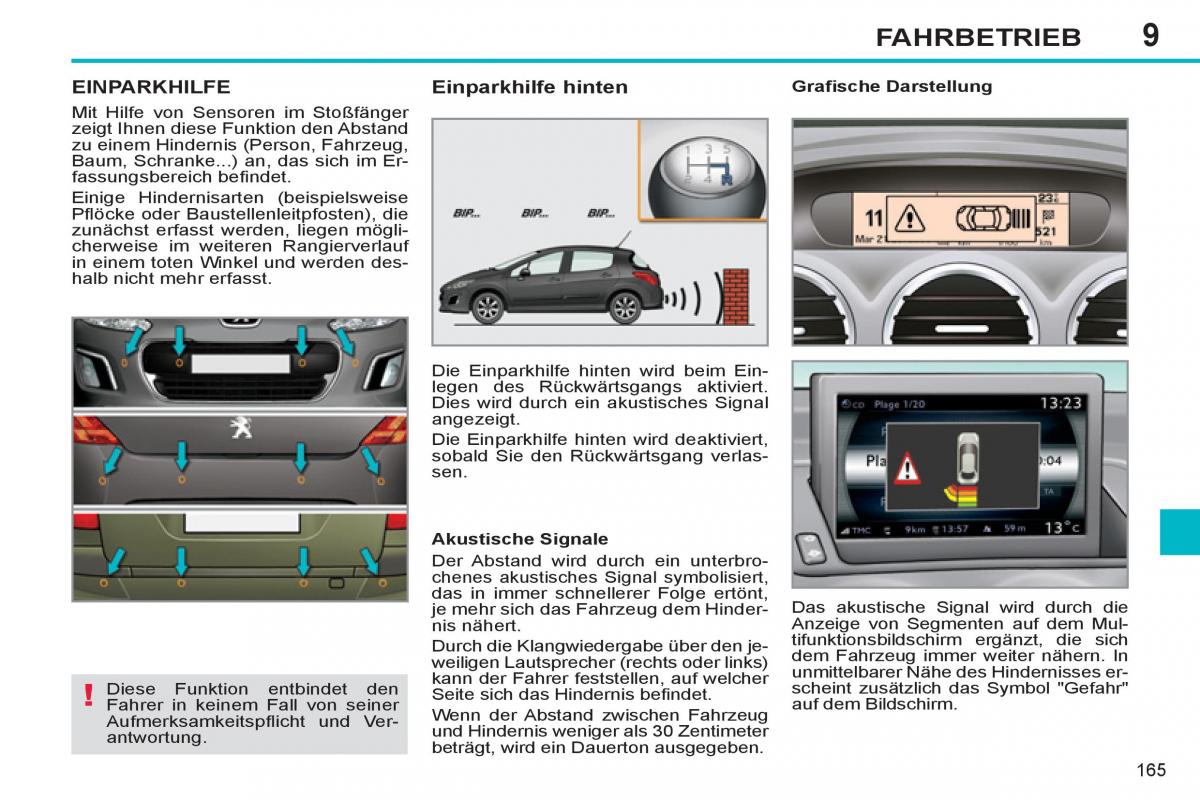 Peugeot 308 SW I 1 Handbuch / page 167