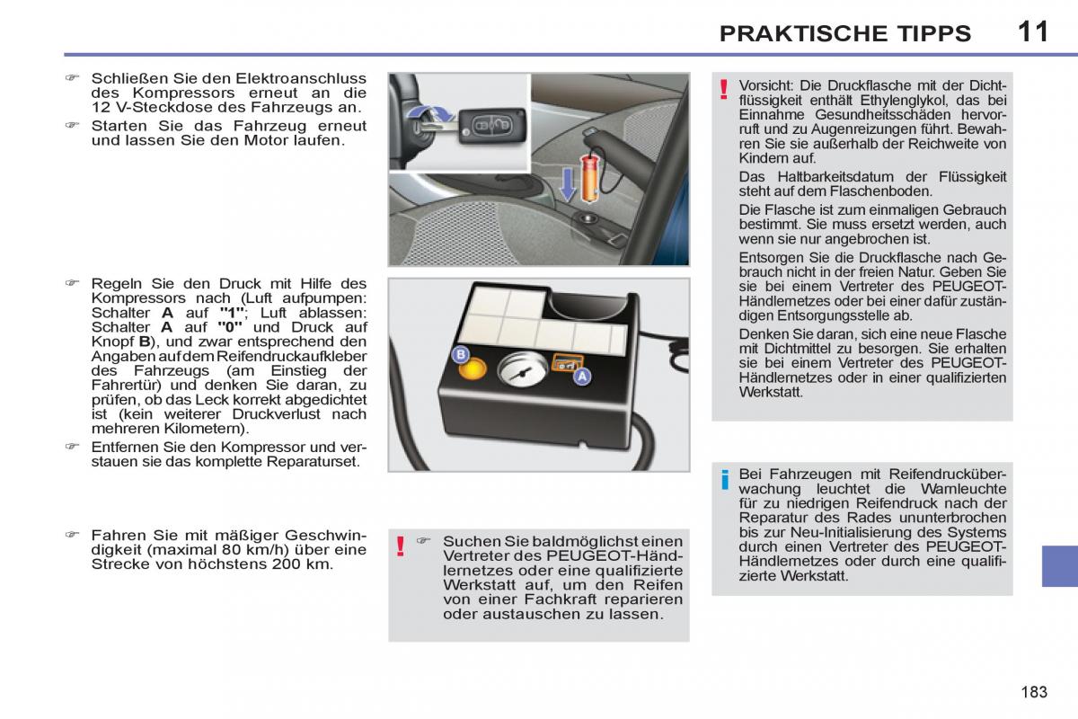 Peugeot 308 SW I 1 Handbuch / page 185