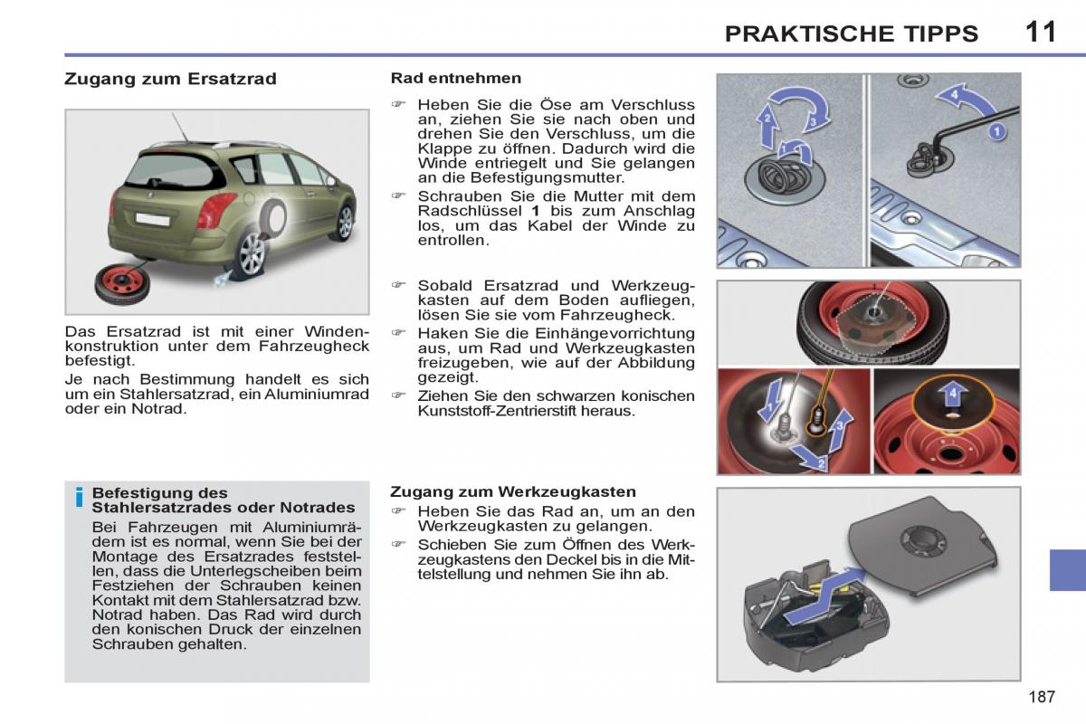 Peugeot 308 SW I 1 Handbuch / page 189