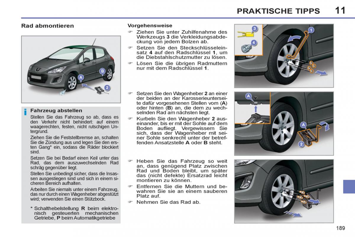 Peugeot 308 SW I 1 Handbuch / page 191