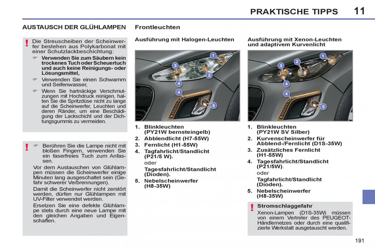 Peugeot 308 SW I 1 Handbuch / page 193