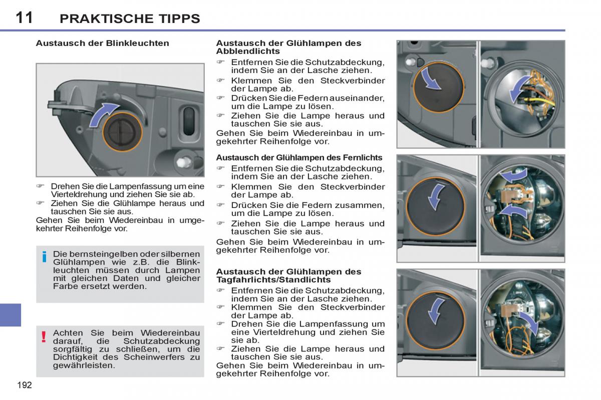 Peugeot 308 SW I 1 Handbuch / page 194