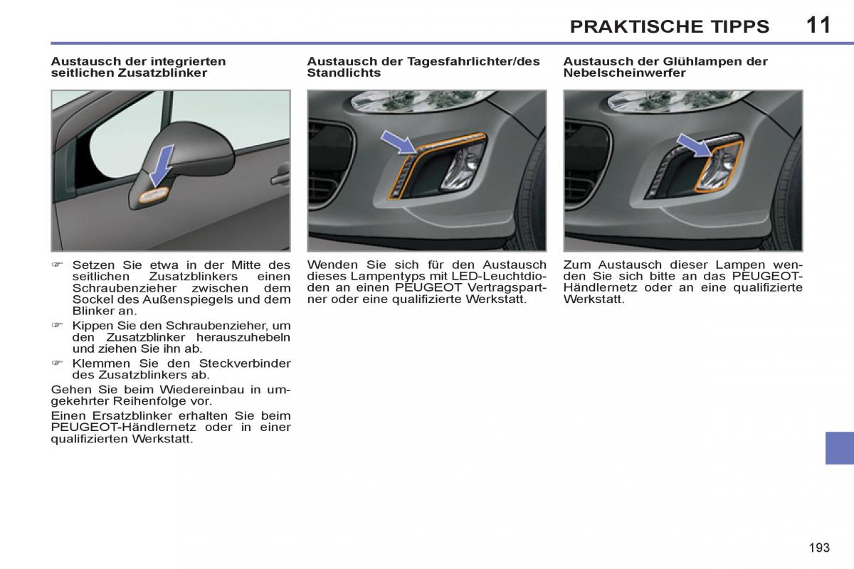 Peugeot 308 SW I 1 Handbuch / page 195