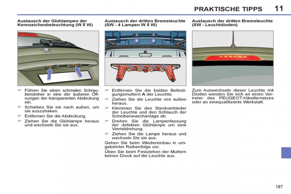 Peugeot 308 SW I 1 Handbuch / page 199