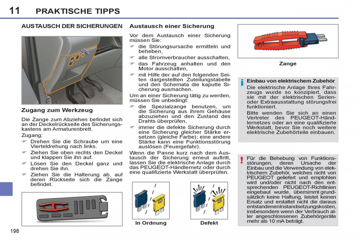 Peugeot 308 SW I 1 Handbuch / page 200