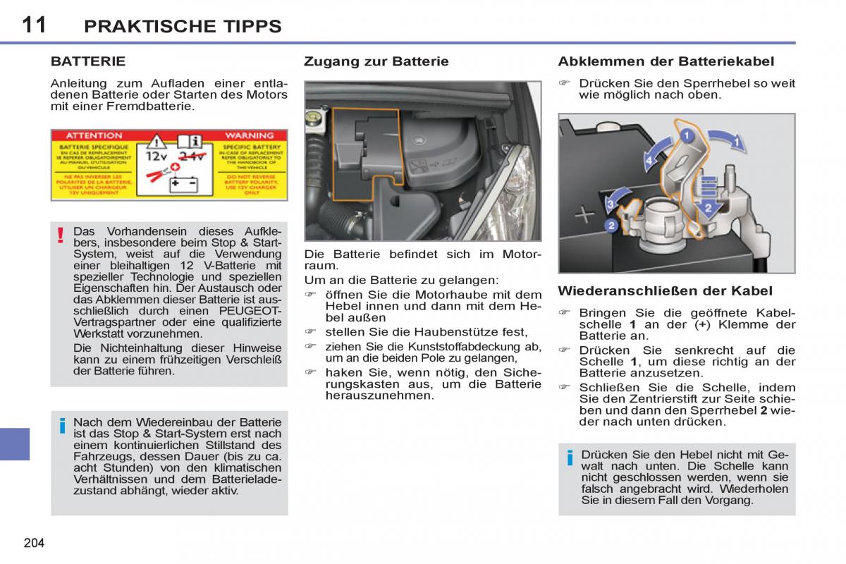 Peugeot 308 SW I 1 Handbuch / page 206