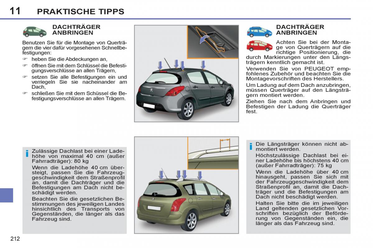 Peugeot 308 SW I 1 Handbuch / page 214