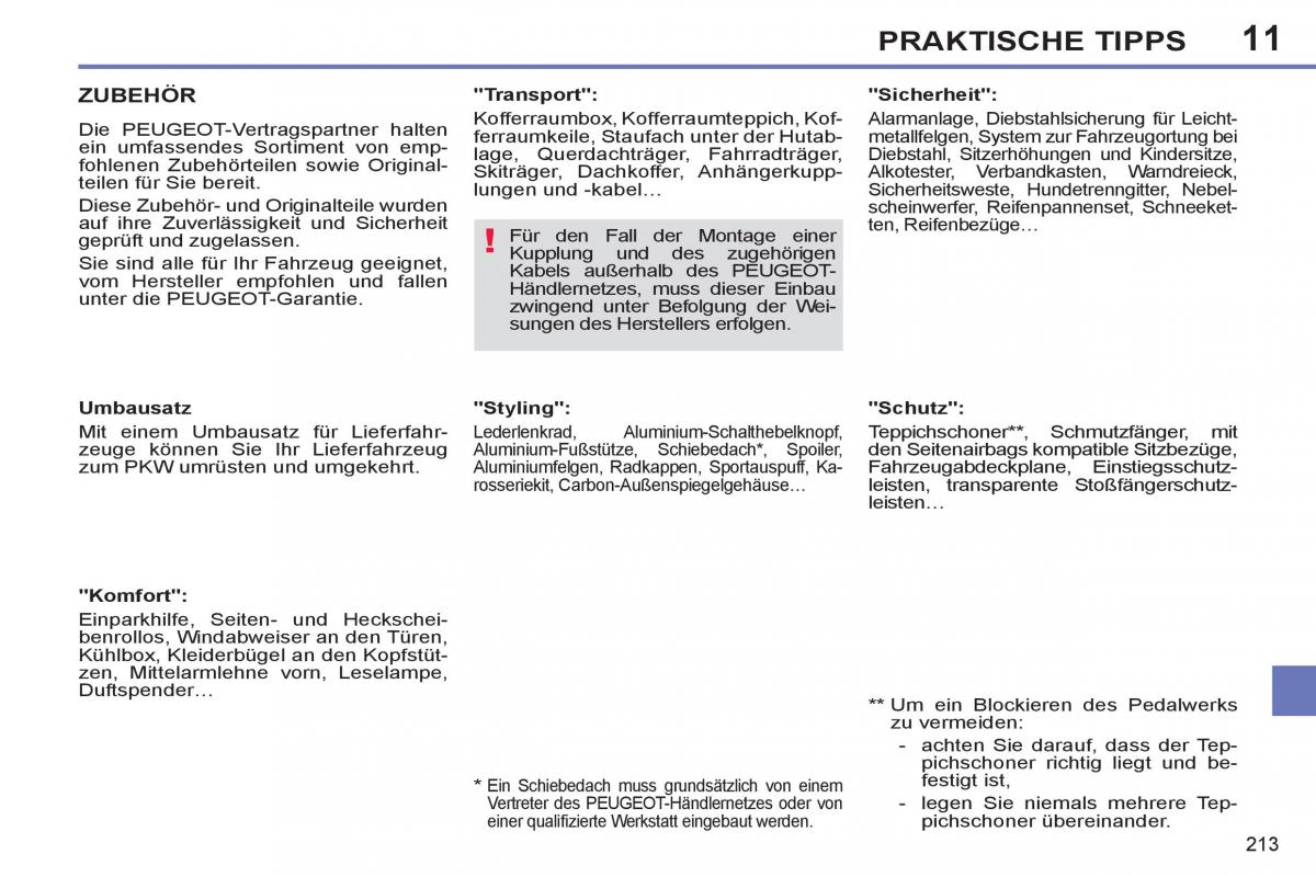 Peugeot 308 SW I 1 Handbuch / page 215