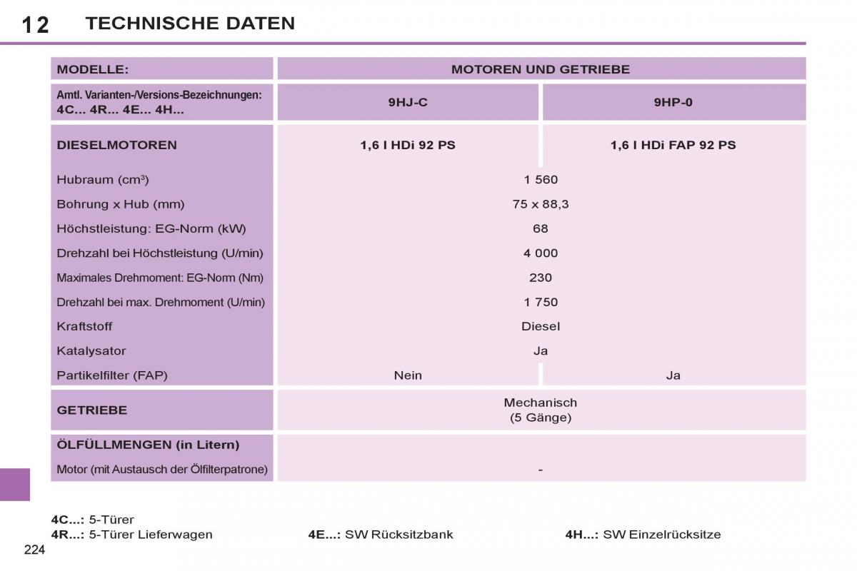 Peugeot 308 SW I 1 Handbuch / page 226