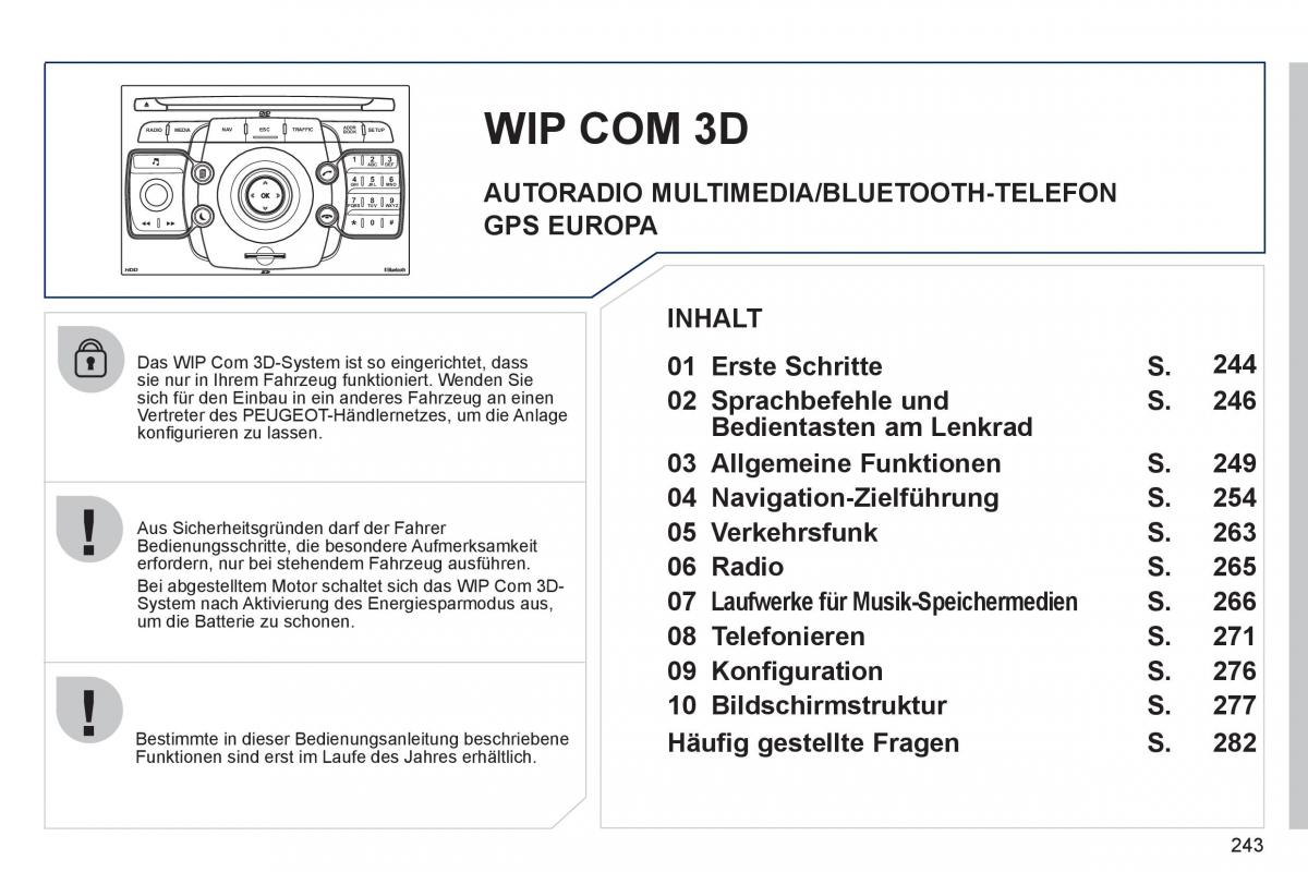 Peugeot 308 SW I 1 Handbuch / page 245