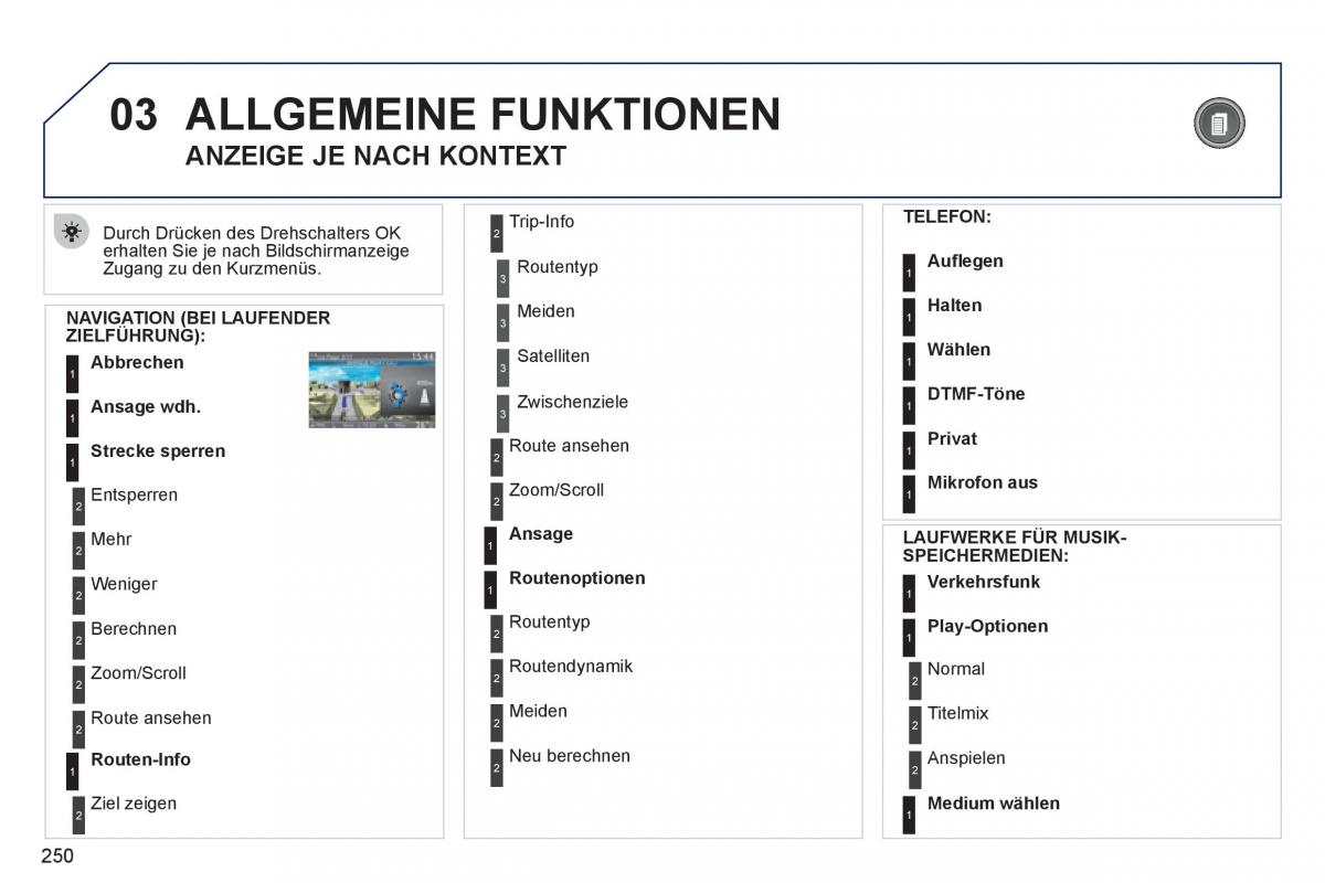 Peugeot 308 SW I 1 Handbuch / page 252