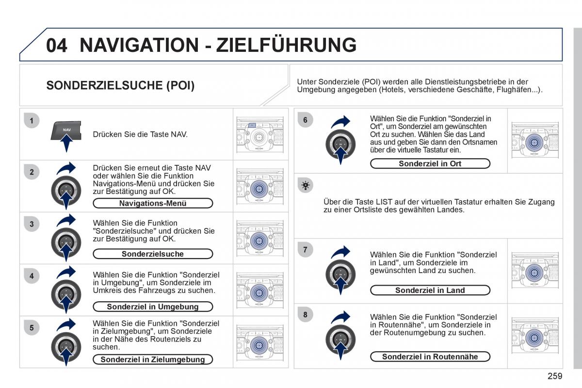 Peugeot 308 SW I 1 Handbuch / page 261