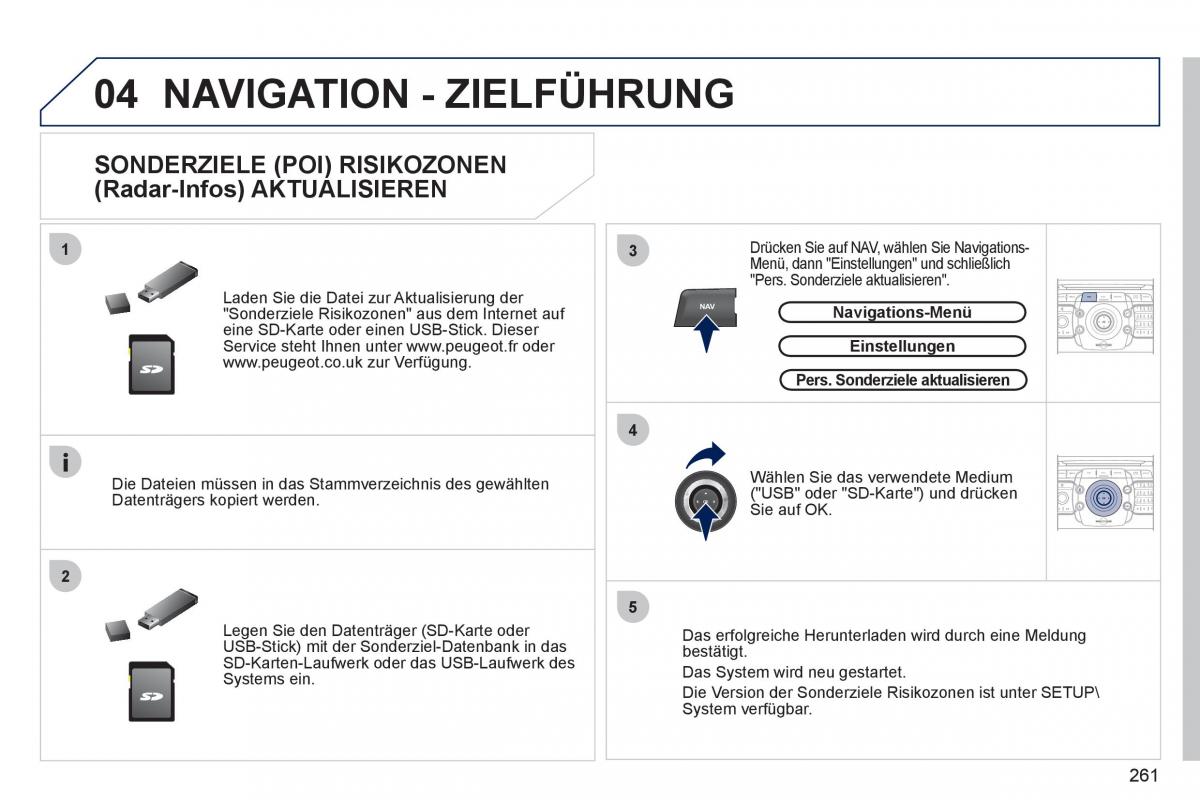 Peugeot 308 SW I 1 Handbuch / page 263