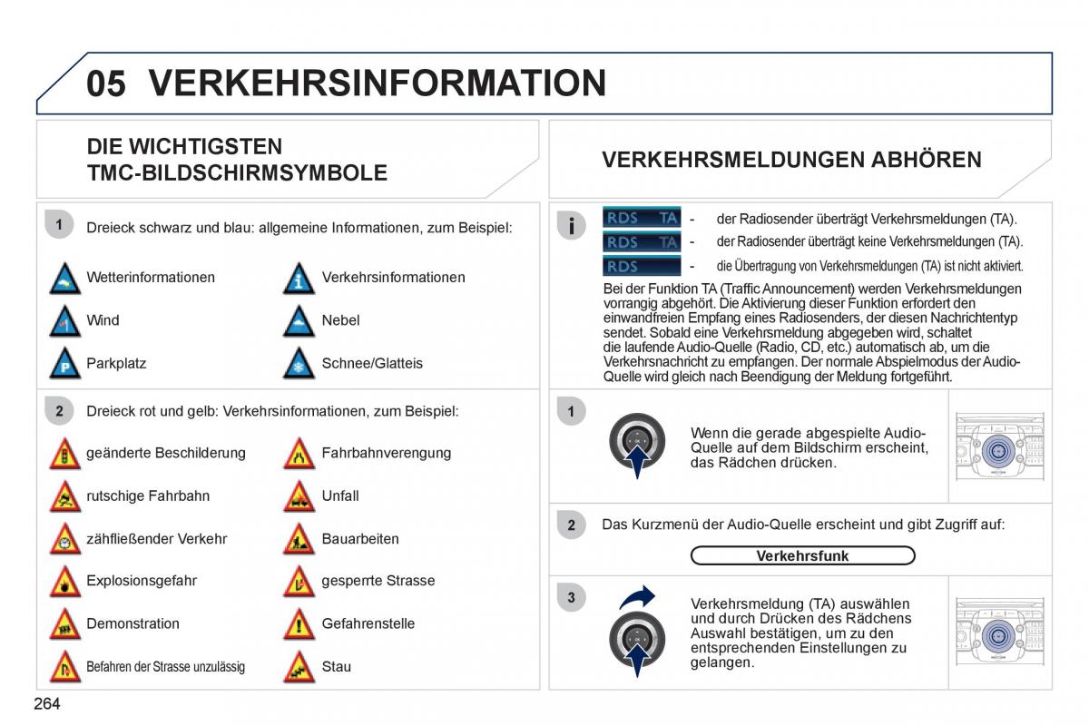 Peugeot 308 SW I 1 Handbuch / page 266