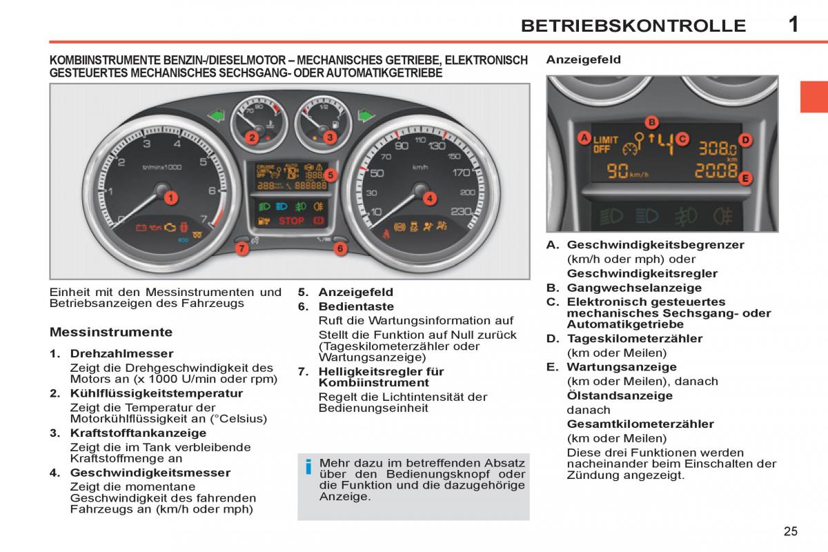 Peugeot 308 SW I 1 Handbuch / page 27