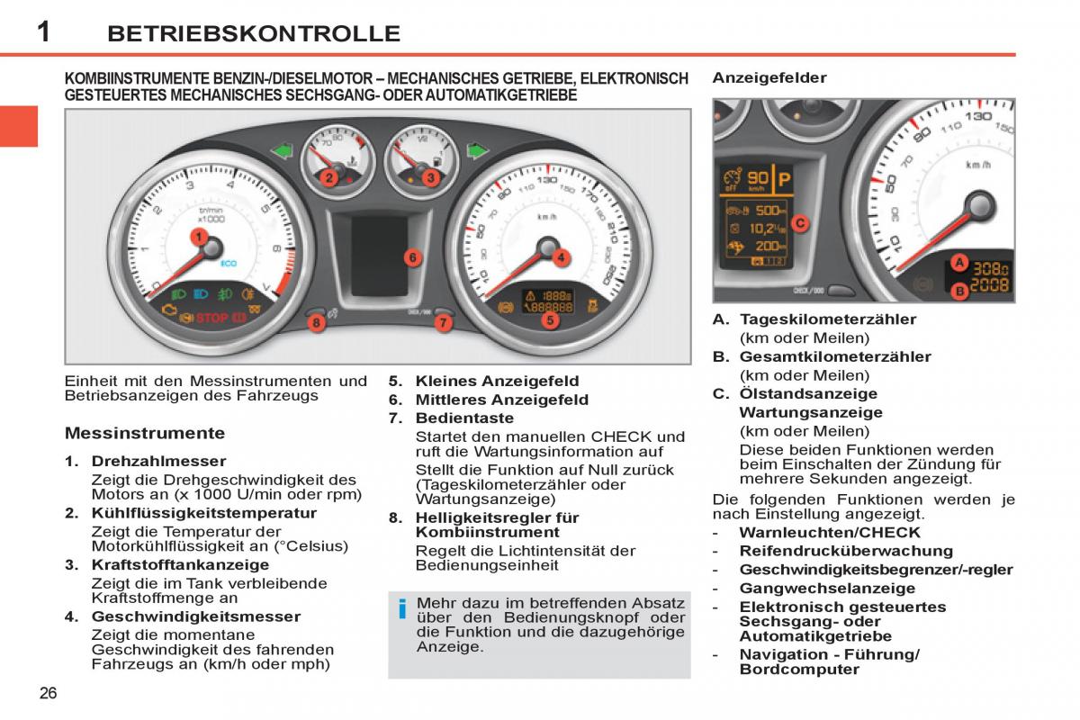 Peugeot 308 SW I 1 Handbuch / page 28