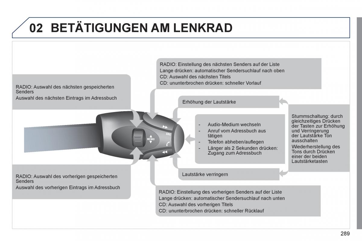 Peugeot 308 SW I 1 Handbuch / page 291