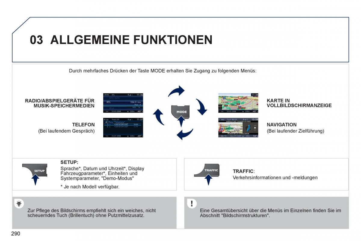 Peugeot 308 SW I 1 Handbuch / page 292