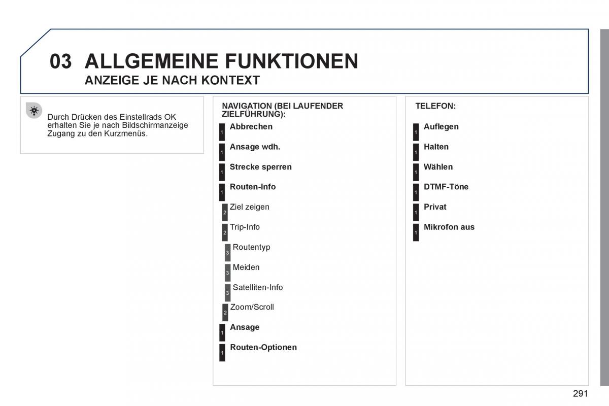 Peugeot 308 SW I 1 Handbuch / page 293