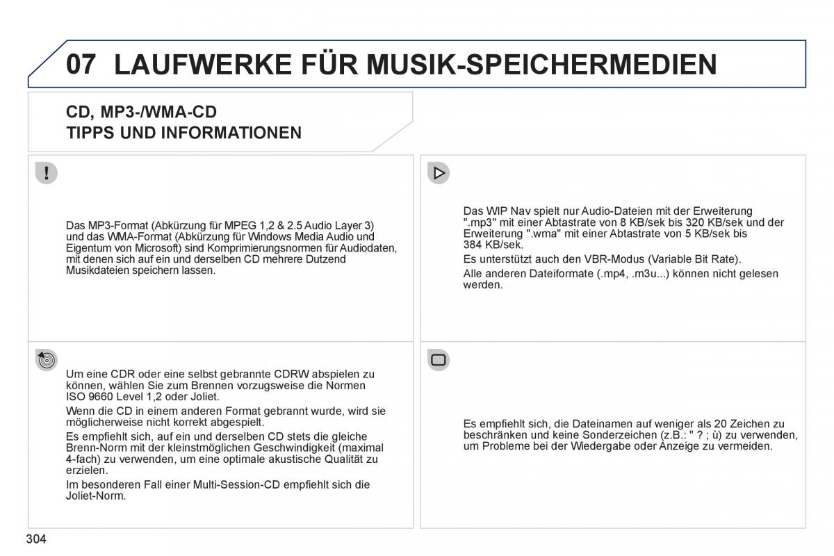 Peugeot 308 SW I 1 Handbuch / page 306