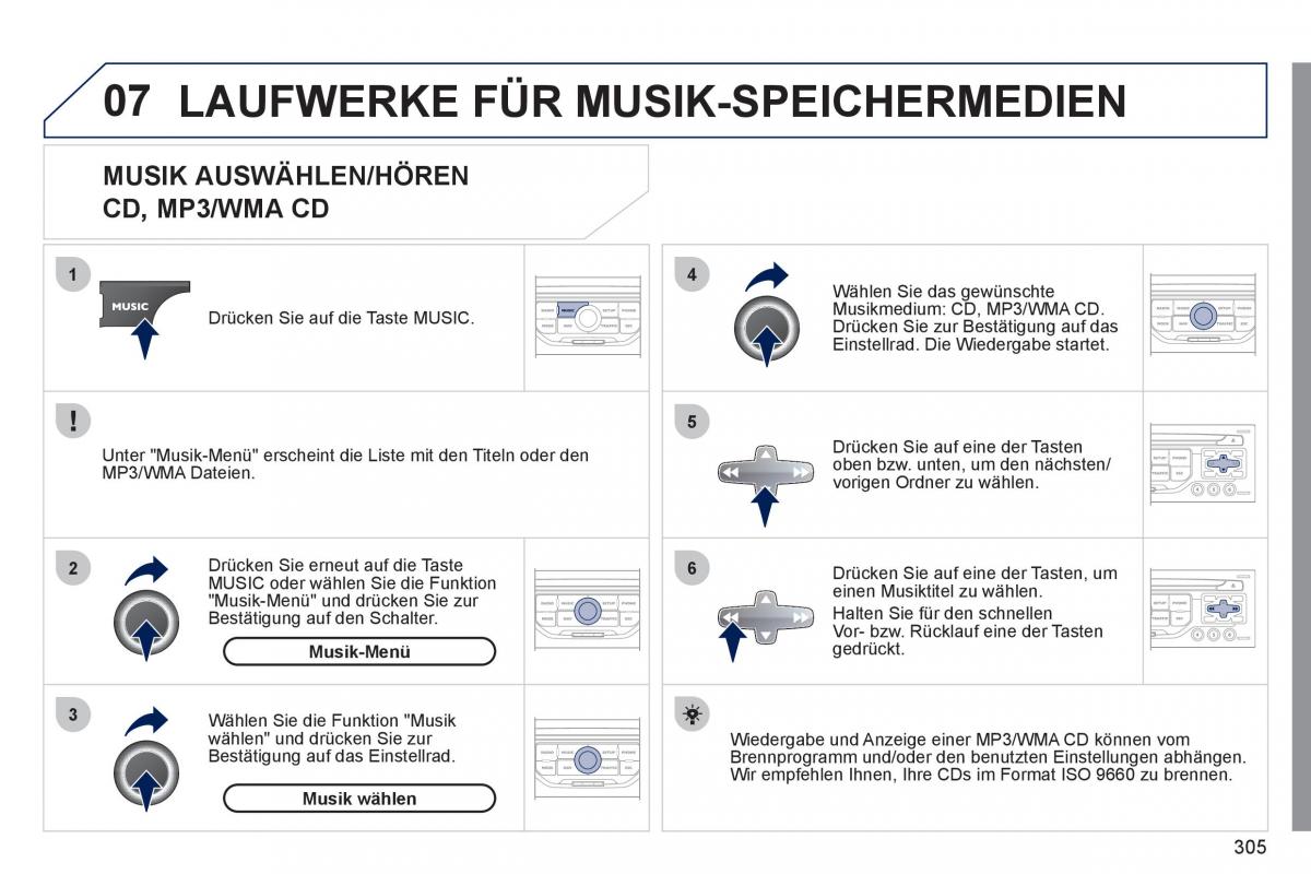 Peugeot 308 SW I 1 Handbuch / page 307