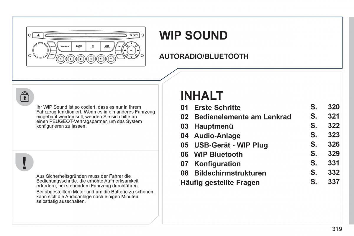 Peugeot 308 SW I 1 Handbuch / page 321