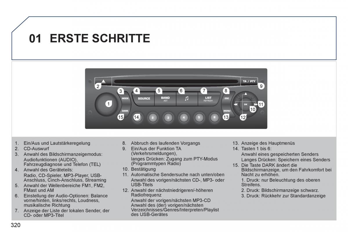 Peugeot 308 SW I 1 Handbuch / page 322