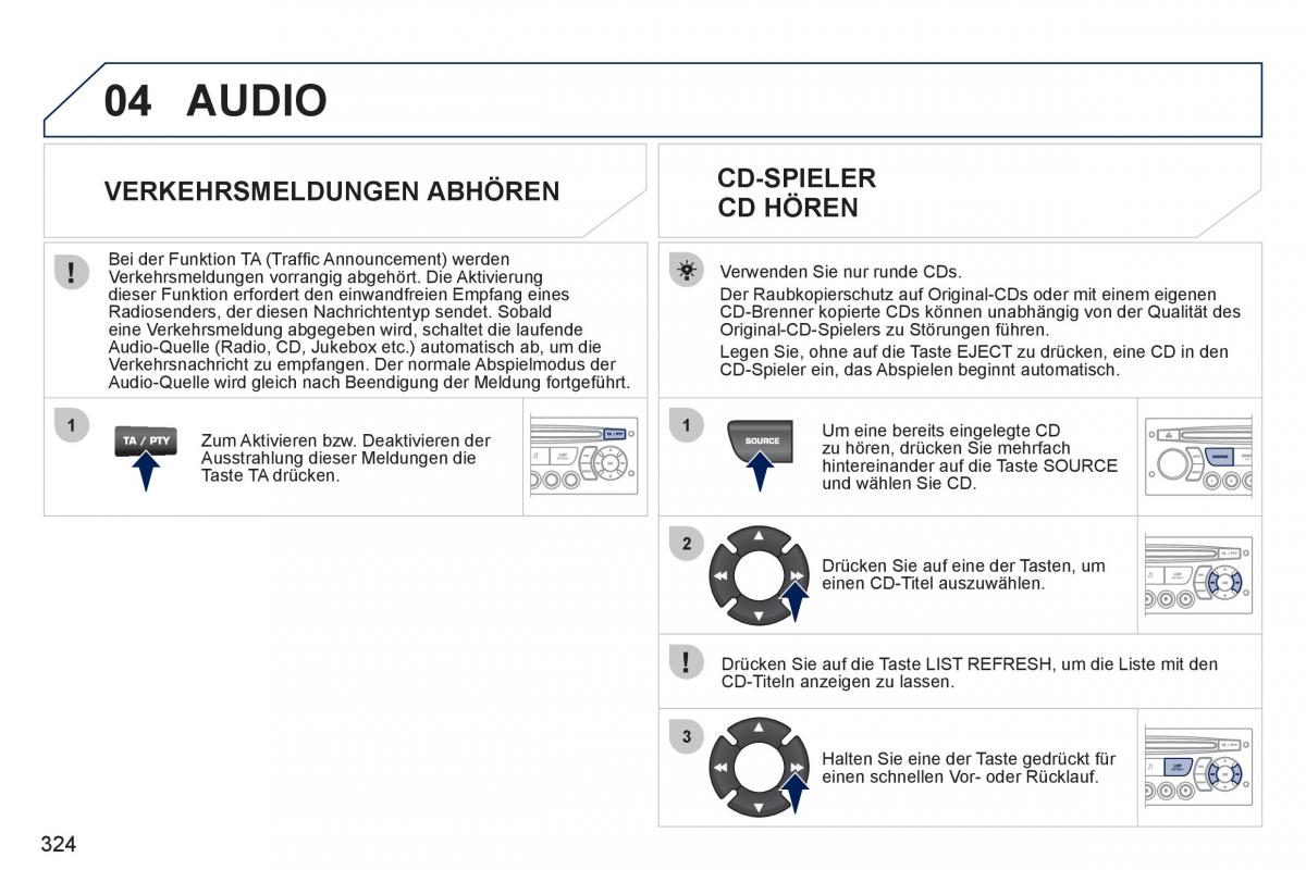 Peugeot 308 SW I 1 Handbuch / page 326