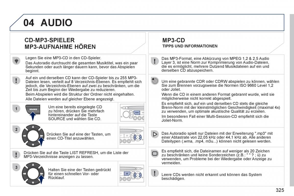 Peugeot 308 SW I 1 Handbuch / page 327