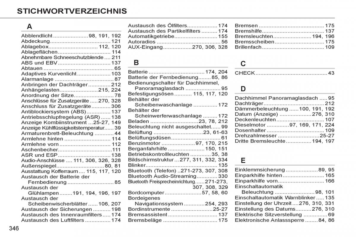 Peugeot 308 SW I 1 Handbuch / page 348