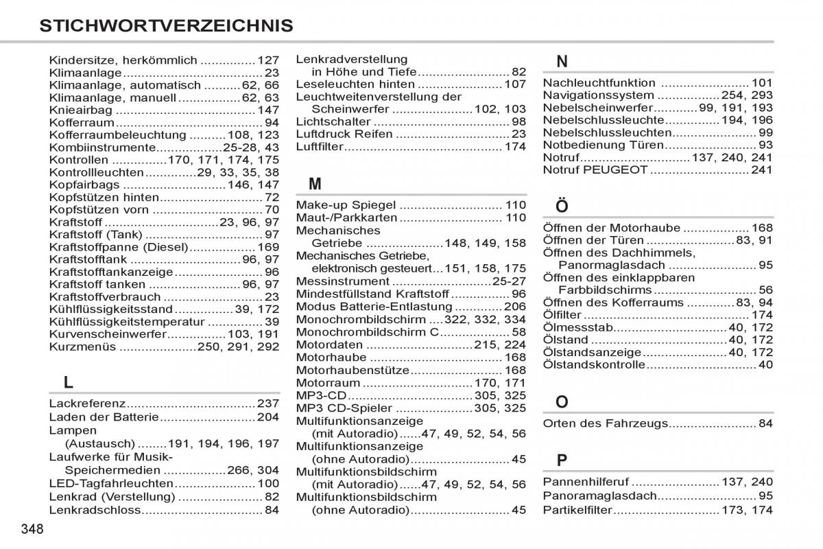 Peugeot 308 SW I 1 Handbuch / page 350