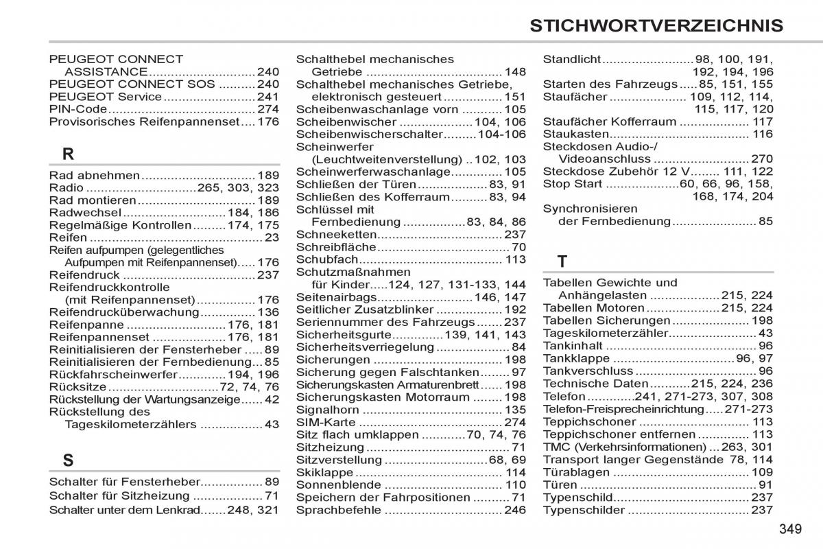 Peugeot 308 SW I 1 Handbuch / page 351