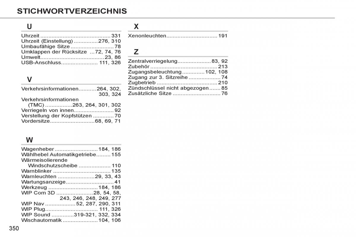 Peugeot 308 SW I 1 Handbuch / page 352