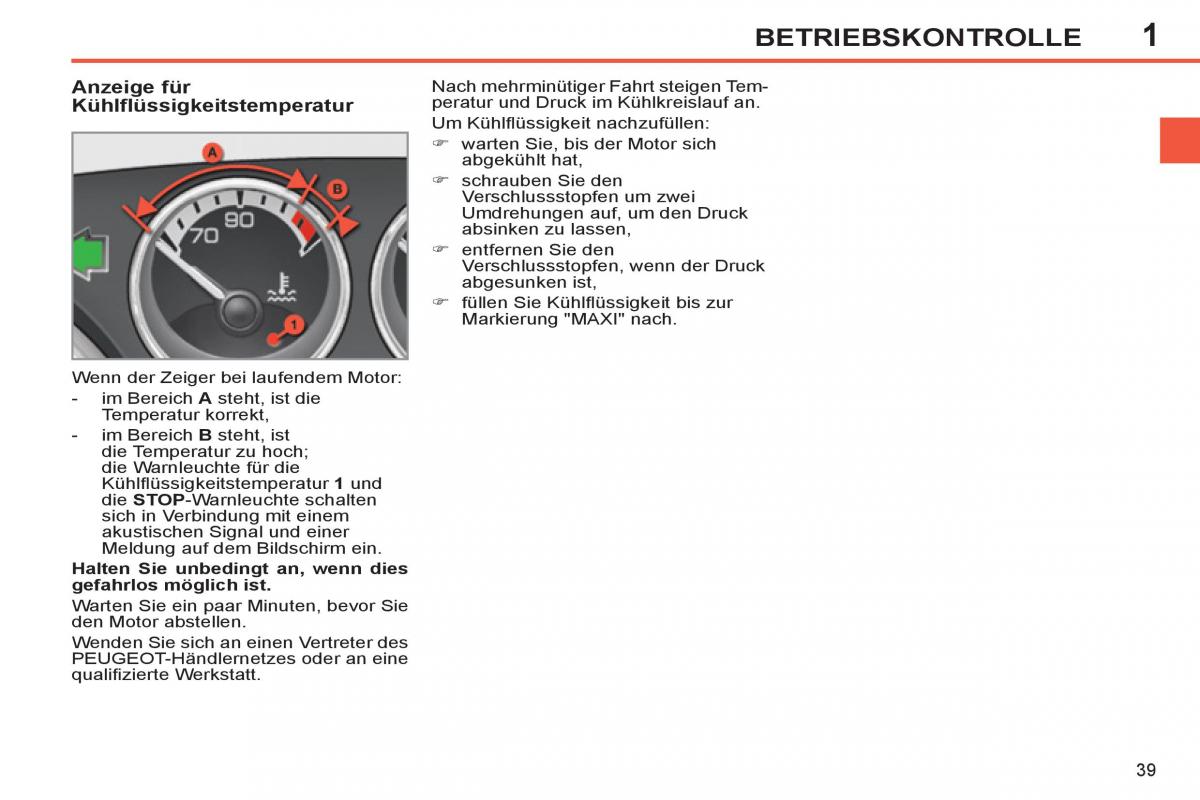 Peugeot 308 SW I 1 Handbuch / page 41