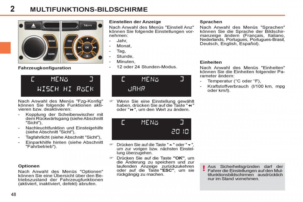 Peugeot 308 SW I 1 Handbuch / page 50