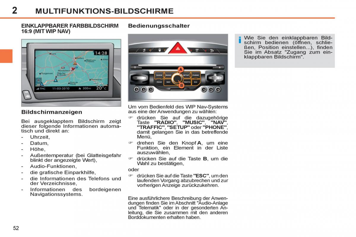 Peugeot 308 SW I 1 Handbuch / page 54