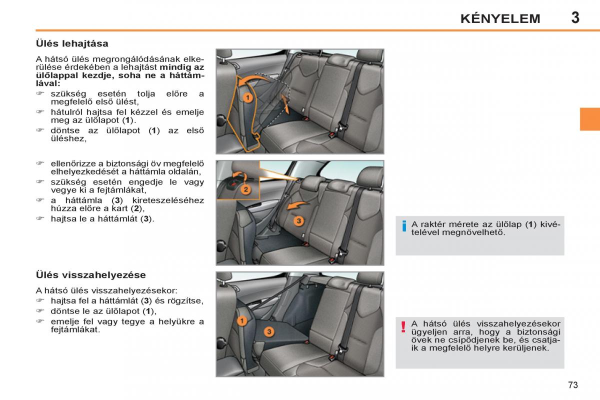 Peugeot 308 SW I 1 Kezelesi utmutato / page 75