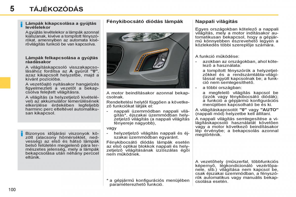 Peugeot 308 SW I 1 Kezelesi utmutato / page 102