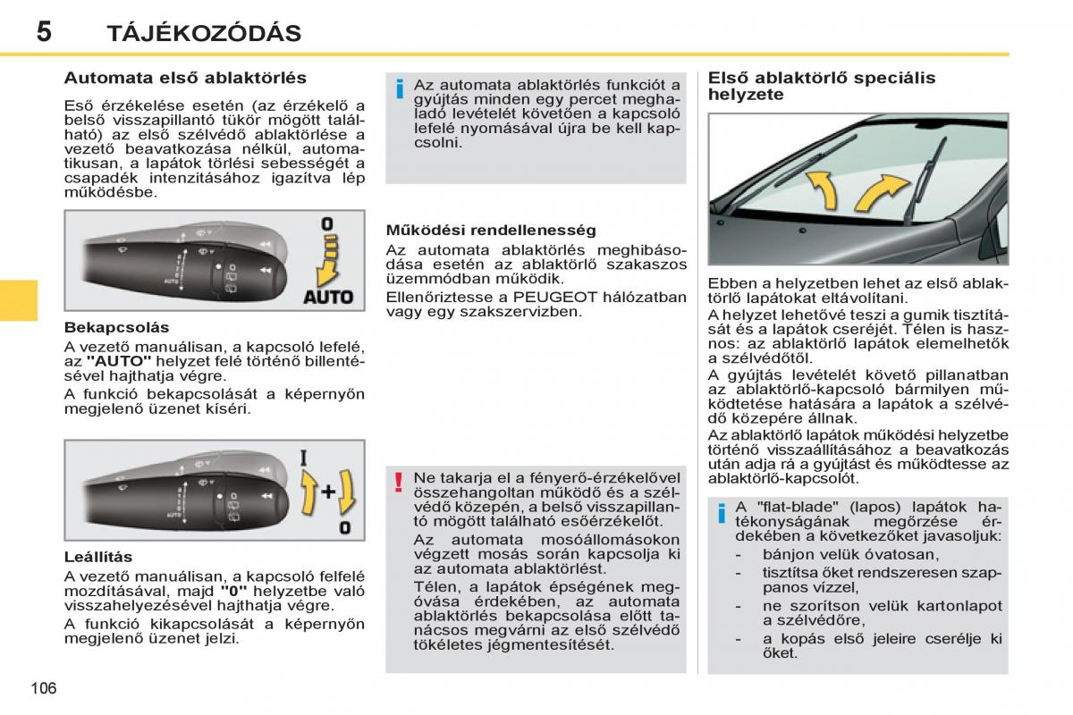 Peugeot 308 SW I 1 Kezelesi utmutato / page 108