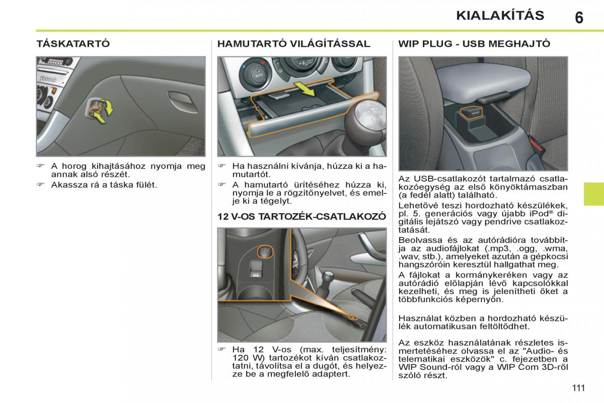 Peugeot 308 SW I 1 Kezelesi utmutato / page 113