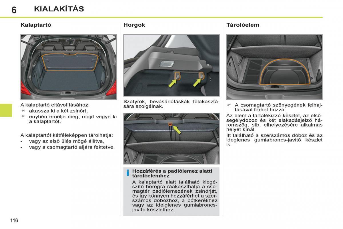 Peugeot 308 SW I 1 Kezelesi utmutato / page 118