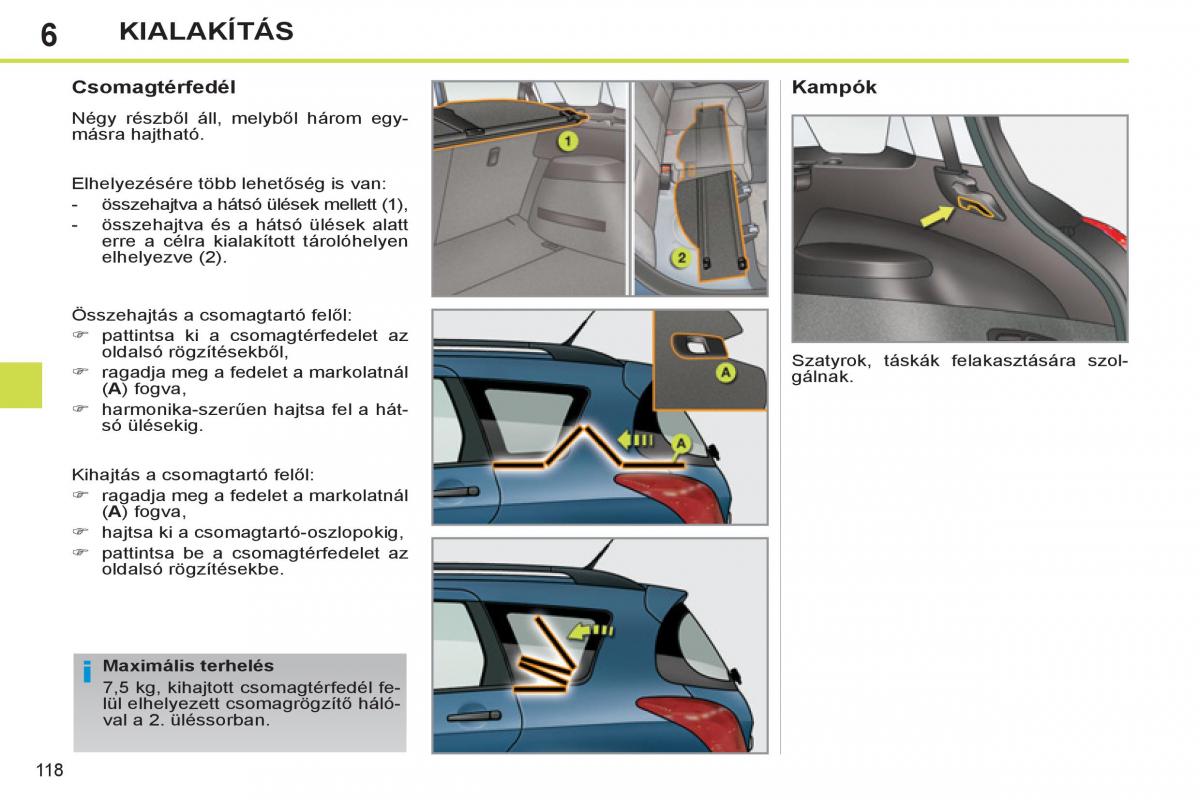 Peugeot 308 SW I 1 Kezelesi utmutato / page 120