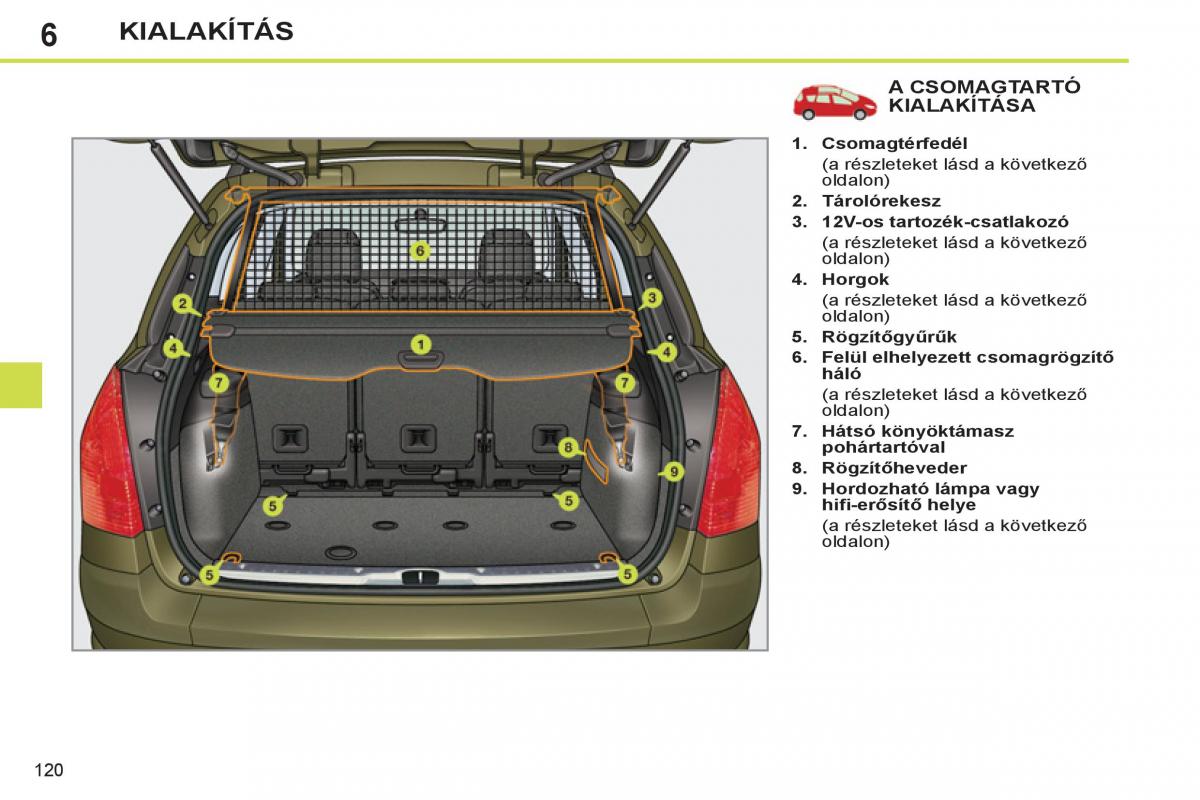 Peugeot 308 SW I 1 Kezelesi utmutato / page 122