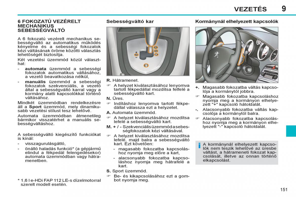 Peugeot 308 SW I 1 Kezelesi utmutato / page 153